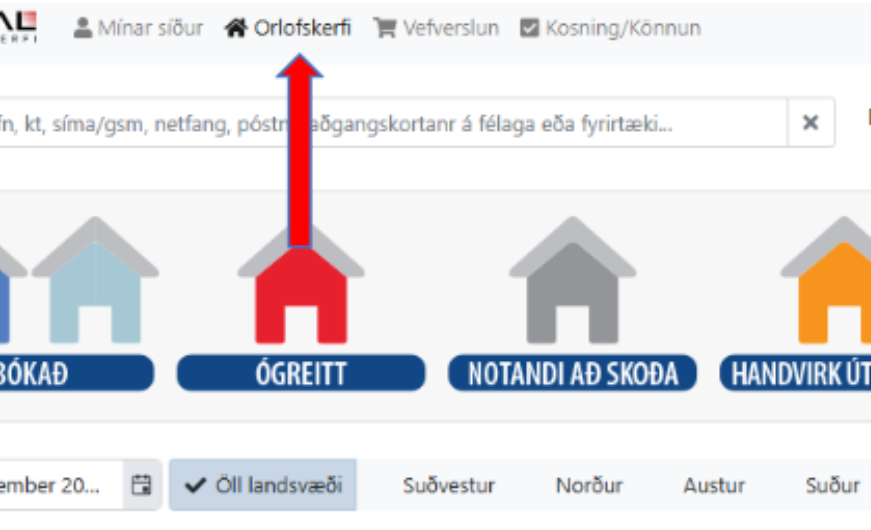 Mynd úr orlofskerfi Total
